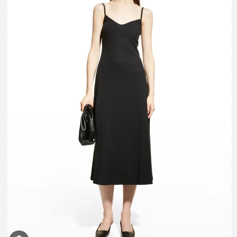Toteme Irregular Rib Bustier Midi Dress black size xl